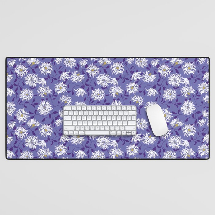 Very peri chrysanthemums Desk Mat Gallery Image 1