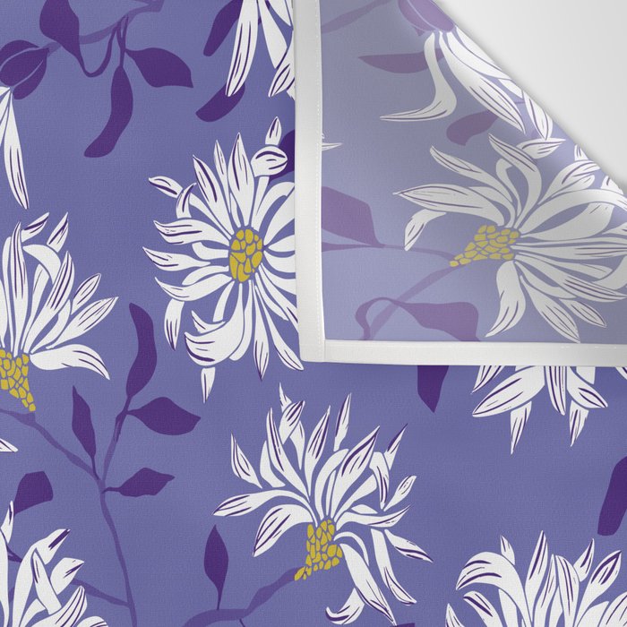 Very peri chrysanthemums Wall Tapestry Gallery Image 3