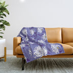 Very peri chrysanthemums Throw Blanket Gallery Image 1