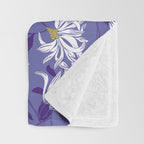 Very peri chrysanthemums Throw Blanket Gallery Image 3