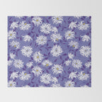 Very peri chrysanthemums Throw Blanket Gallery Image 2