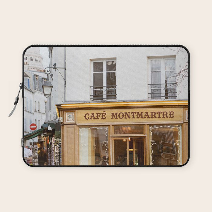 Cafe Montmartre | Paris Art Print | Travel Photography Laptop Sleeve Gallery Image 1