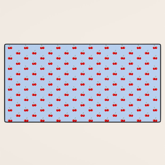 Y2K Cherries - Blue Pattern Miniature Desk Mat Gallery Image 3
