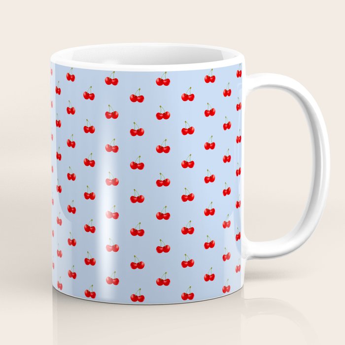 Y2K Cherries - Blue Pattern Miniature Coffee Mug Gallery Image 1