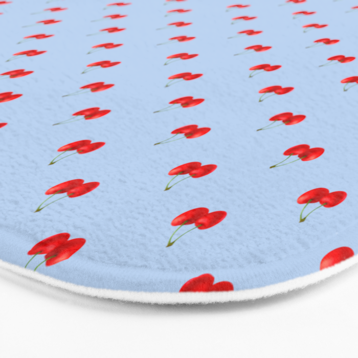 Y2K Cherries - Blue Pattern Miniature Bath Mat Gallery Image 3