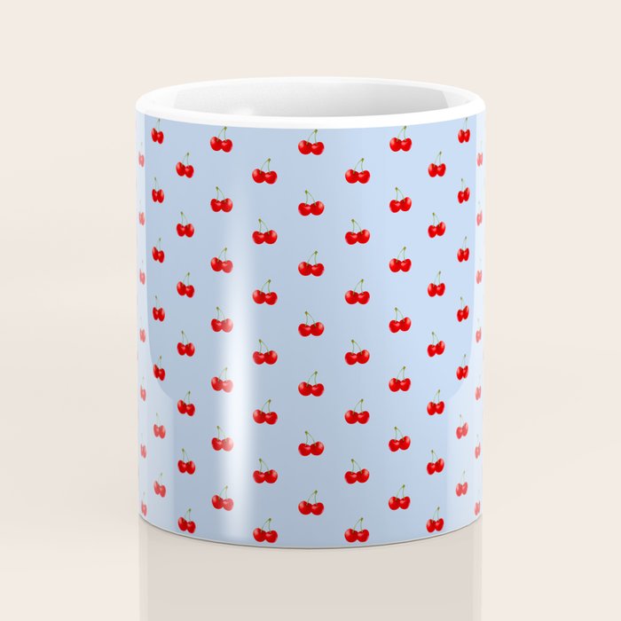 Y2K Cherries - Blue Pattern Miniature Coffee Mug Gallery Image 4