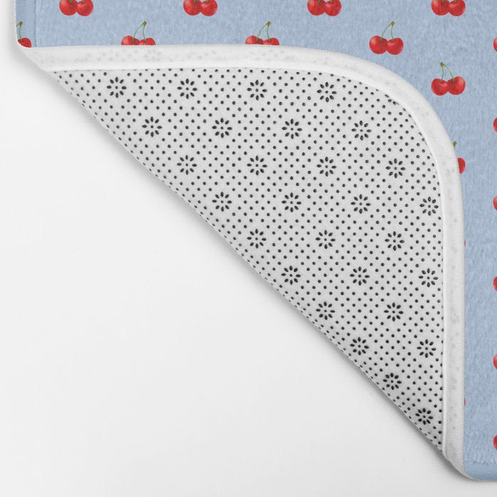 Y2K Cherries - Blue Pattern Miniature Bath Mat Gallery Image 2