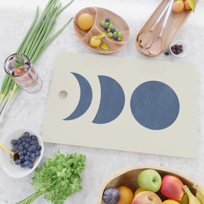 Lunar Phase - Blue Cutting Board Gallery Image 2