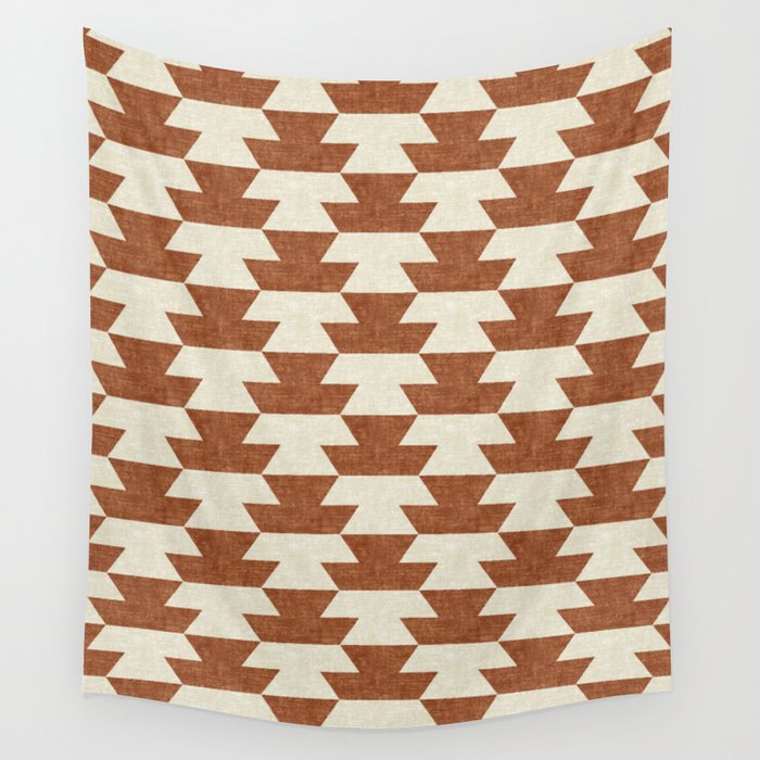 boho geometric aztec in ginger Wall Tapestry Gallery Image 4