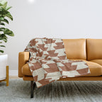 boho geometric aztec in ginger Throw Blanket Gallery Image 1