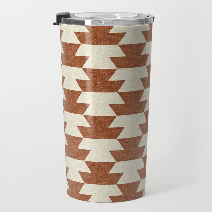 boho geometric aztec in ginger Travel Mug Gallery Image 3