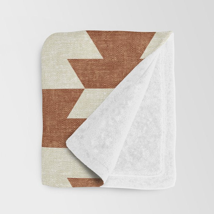 boho geometric aztec in ginger Throw Blanket Gallery Image 3