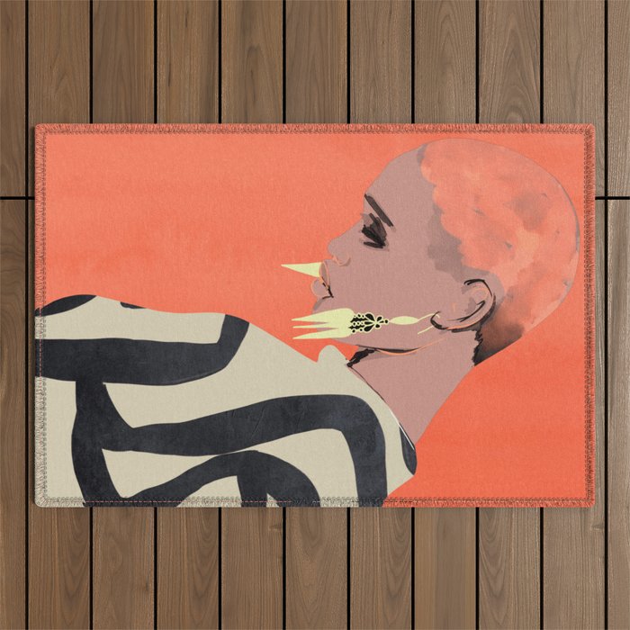 Girl Portrait 25 Outdoor Rug Gallery Image 1