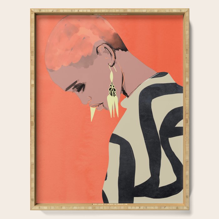 Girl Portrait 25 Serving Tray Gallery Image 1