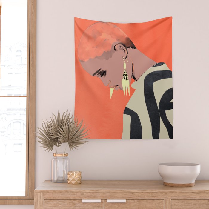 Girl Portrait 25 Wall Tapestry Gallery Image 2
