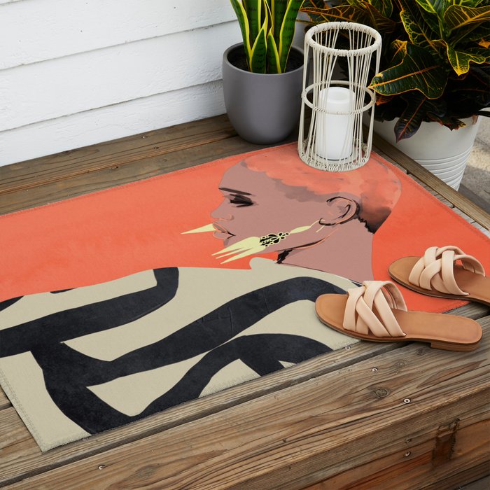 Girl Portrait 25 Outdoor Rug Gallery Image 2