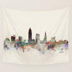 cleveland ohio skyline Wall Tapestry Gallery Image 4