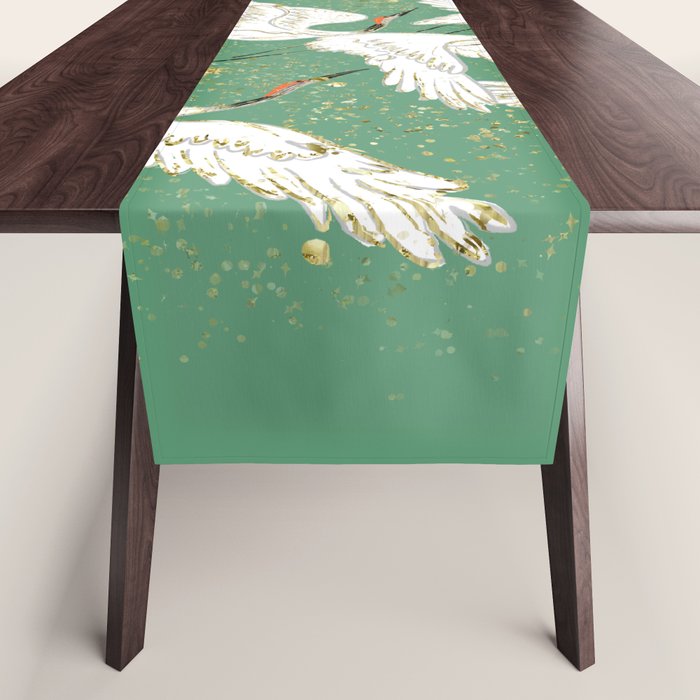 Golden cranes party  Table Runner Gallery Image 1