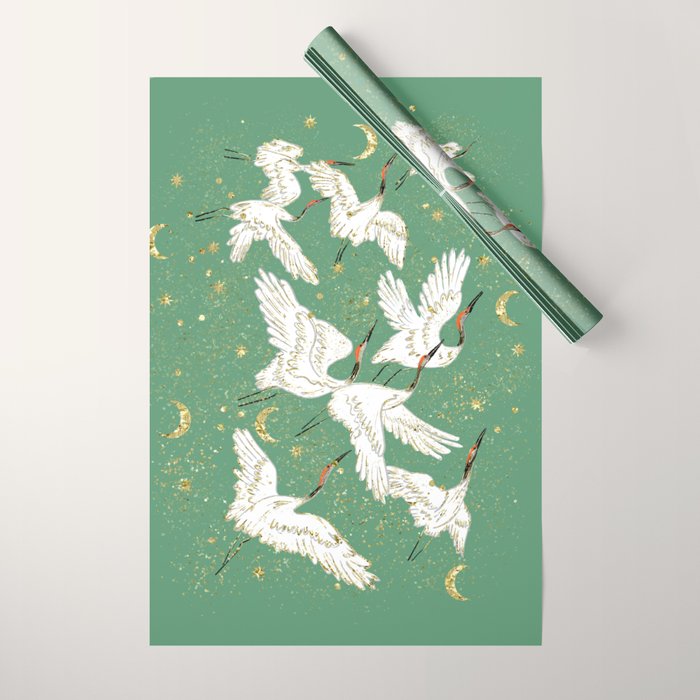 Golden cranes party  Wrapping Paper Gallery Image 1