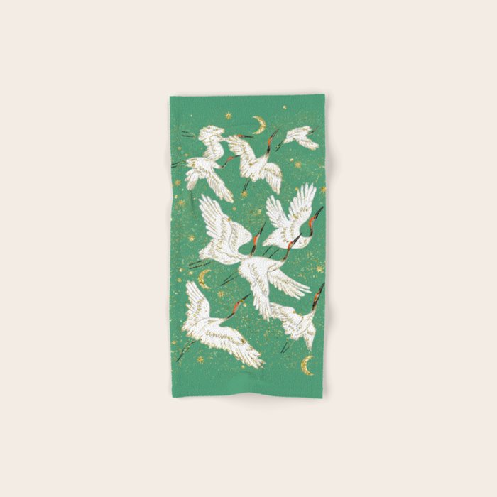 Golden cranes party  Bath Towel Gallery Image 1