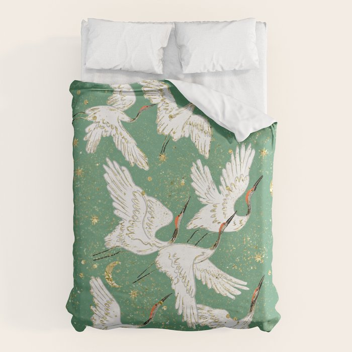 Golden cranes party  Duvet Cover Gallery Image 6