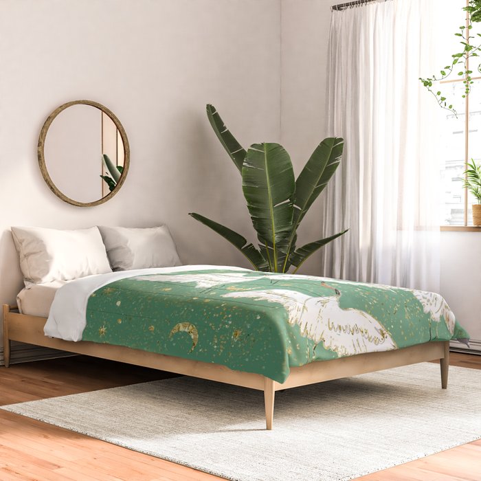 Golden cranes party  Comforter Gallery Image 2