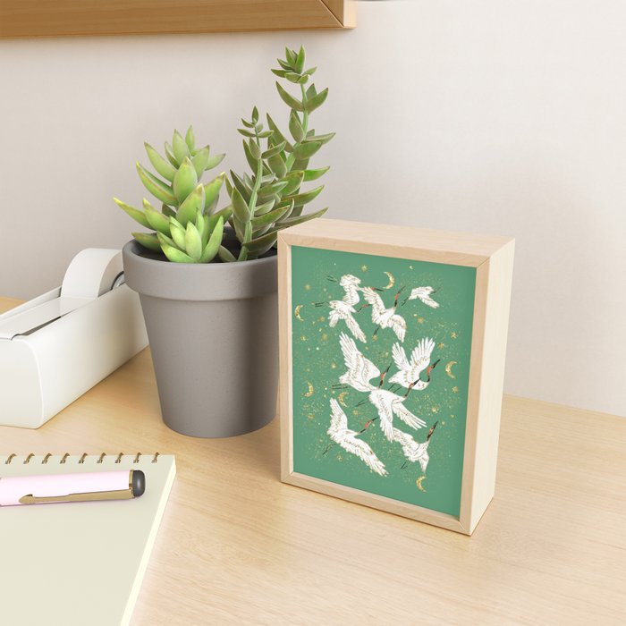 Golden cranes party  Mini Art Print Gallery Image 2