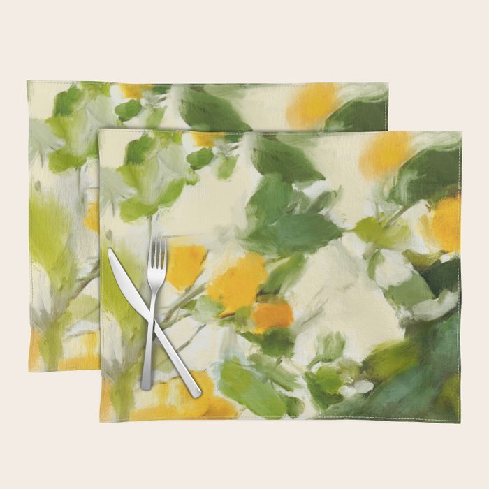 abstract art lemon tree Placemat Gallery Image 1