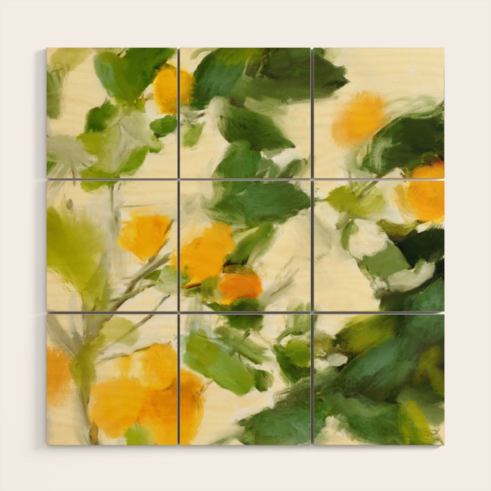 abstract art lemon tree Wood Wall Art Gallery Image 1