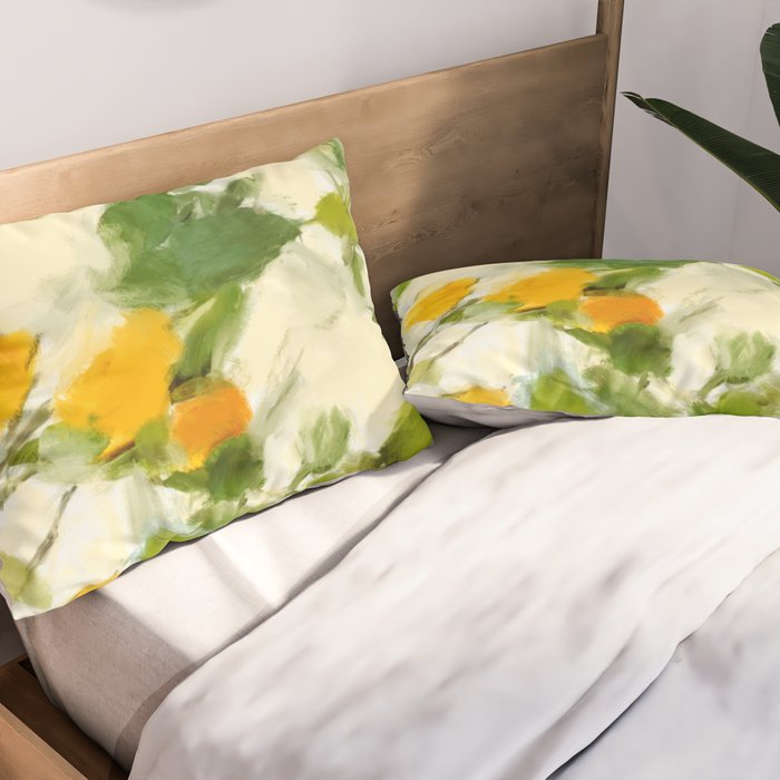 abstract art lemon tree Pillow Sham Gallery Image 2