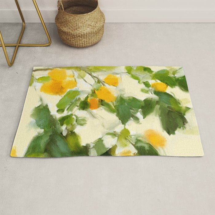 abstract art lemon tree Rug Gallery Image 1