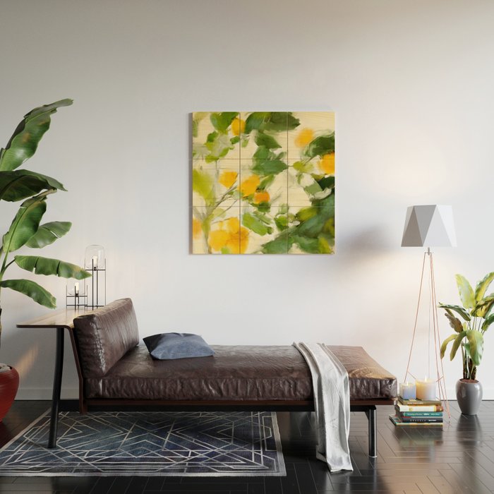 abstract art lemon tree Wood Wall Art Gallery Image 2
