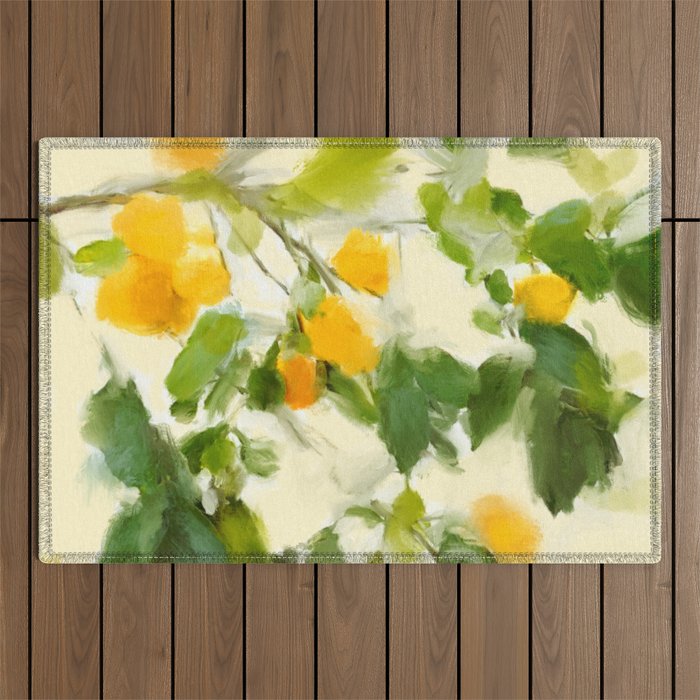 abstract art lemon tree Outdoor Rug Gallery Image 1
