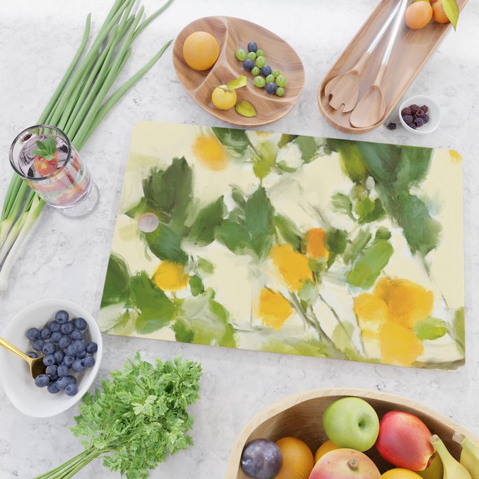 abstract art lemon tree Cutting Board Gallery Image 2