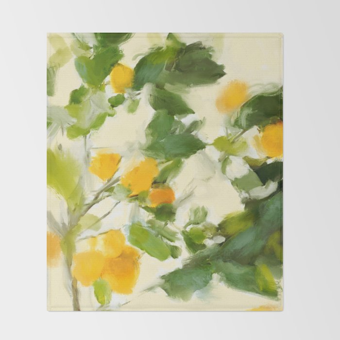 abstract art lemon tree Throw Blanket Gallery Image 2