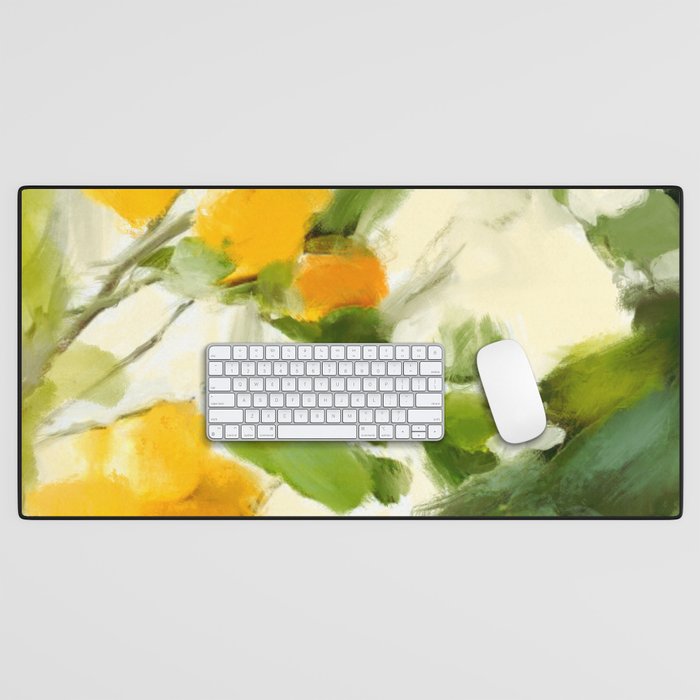 abstract art lemon tree Desk Mat Gallery Image 1