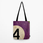 Billiards Ball pool ball number 4 ball four numeral game room man cave art Tote Bag Gallery Image 2
