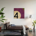Billiards Ball pool ball number 4 ball four numeral game room man cave art Wood Wall Art Gallery Image 2