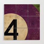 Billiards Ball pool ball number 4 ball four numeral game room man cave art Wood Wall Art Gallery Image 1