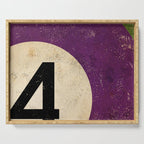 Billiards Ball pool ball number 4 ball four numeral game room man cave art Serving Tray Gallery Image 1