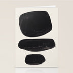 Mid Century Modern Minimalist Abstract Art Brush Strokes Black & White Ink Art Tribal Pebbles Stationery Card Gallery Image 2