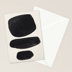 Mid Century Modern Minimalist Abstract Art Brush Strokes Black & White Ink Art Tribal Pebbles Stationery Card Gallery Image 2
