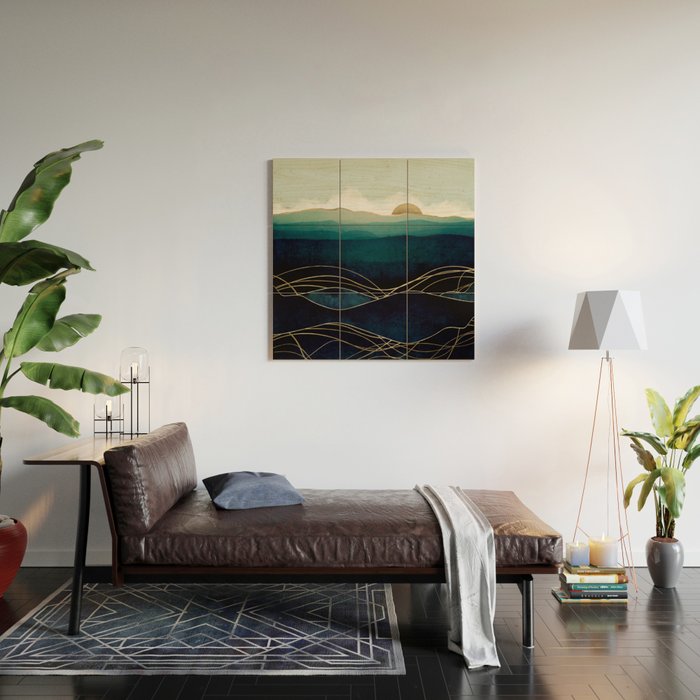 Indigo Waters Wood Wall Art Gallery Image 2