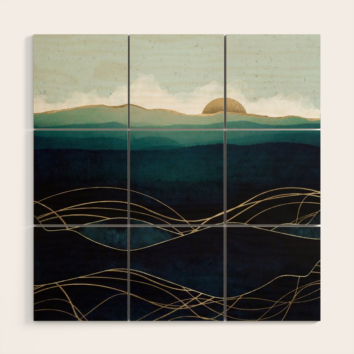 Indigo Waters Wood Wall Art Gallery Image 1