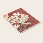 white flowers on a red background Notebook Gallery Image 2