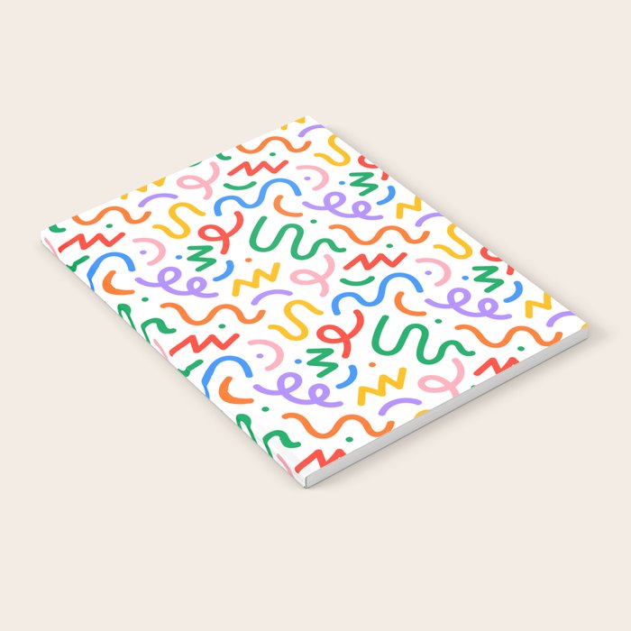 Colorful fun line doodle art pattern Notebook Gallery Image 2