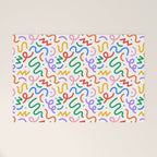 Colorful fun line doodle art pattern Welcome Mat Gallery Image 1