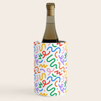 Colorful fun line doodle art pattern Wine Chiller Gallery Image 3
