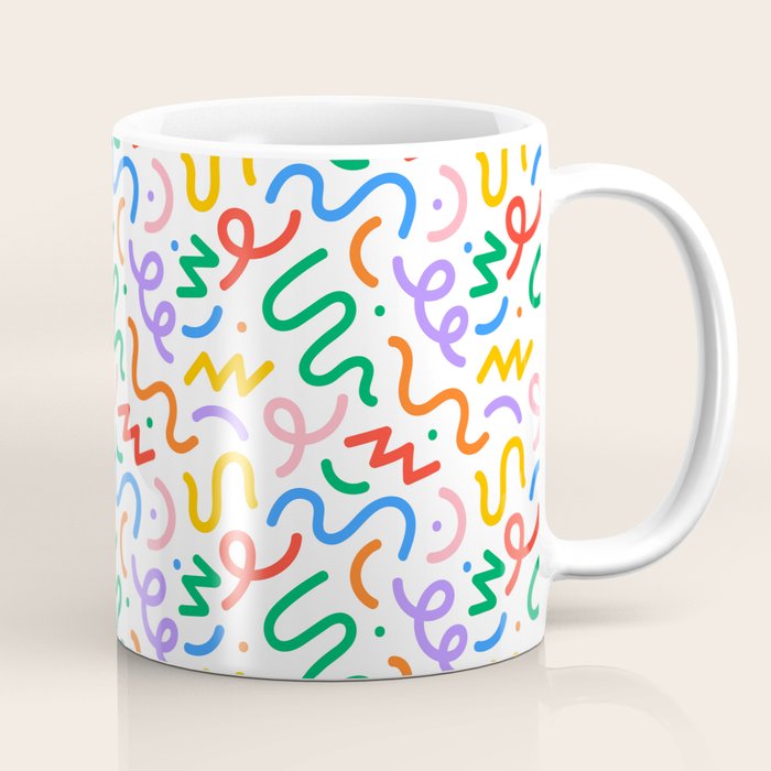 Colorful fun line doodle art pattern Coffee Mug Gallery Image 1