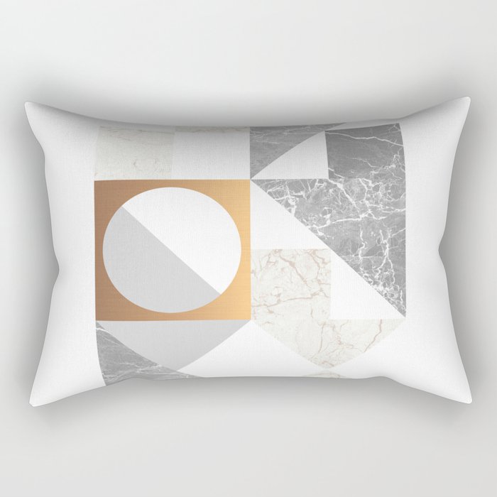Marble Geometric Grey/White Rectangular Pillow Gallery Image 2